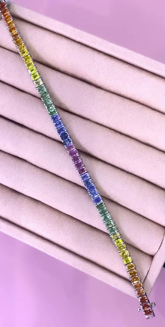 Rainbow sapphire bracelet