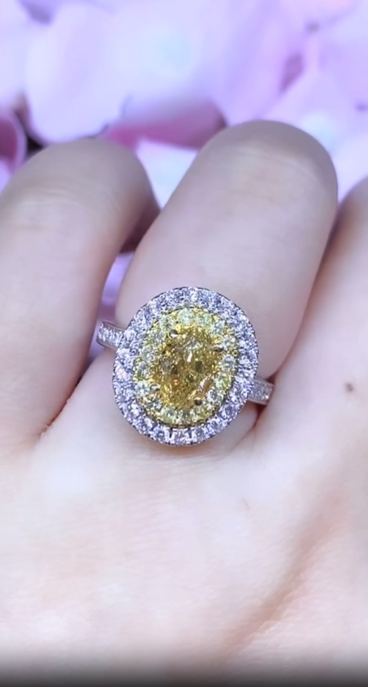 bague diamant jaune