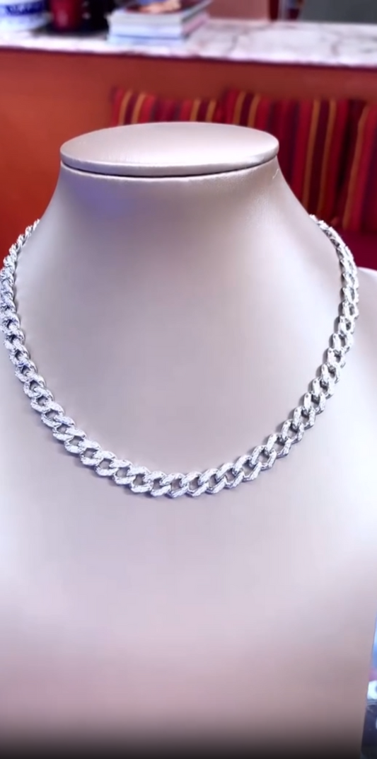 Cuban chain diamond necklace